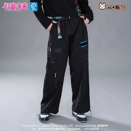 Moeyu Hatsune Miku Cosplay Men's Trousers Cargo Pants Anime Vocaloid Women Man Clothes Work Trousers Casual Costume