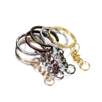 20/50Pcs Key Ring Key Chain Round Split Keyfob Keyrings with Jump Ring for DIY Keychain Pendants Jewelry Making Accessories
