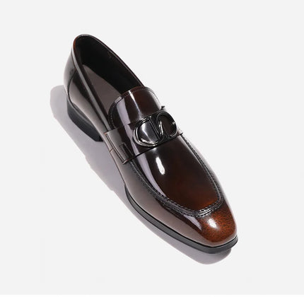 Men's Formal Shiny Handmade Leather Shoes Set Foot Business Casual Slip-on Shoe Shoes