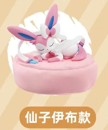 Original Pokemon Eevee Sleeping Position Series Blind Box Sylveon Umbreon Flareon Jolteon Anime Backpack Decoration Model Toy