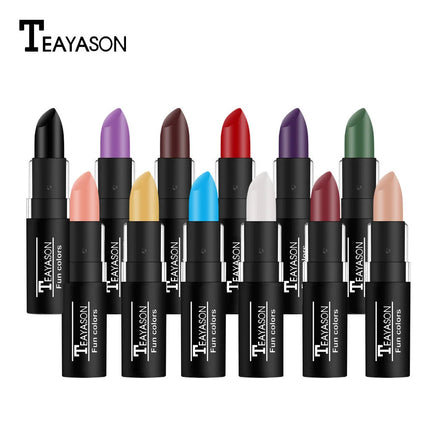 Vampire Cosplay Matte Lipstick Moisturizing Long Lasting Waterproof Non Fade Black White Colorful Lip Gloss