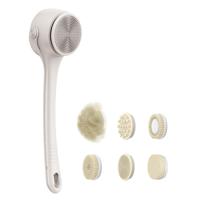 Electric Back Scrubber for Shower 2-Speed Adjustment Electric Body Brush Waterproof for Cleansing Exfoliating and Massaging Skin