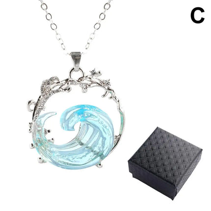 1/3PCS Ocean's Oath Wave Decorative Ring Necklace Earrings Jewelry Set For Women Gift Fashion Sky Blue Decoration Jewelry Gift