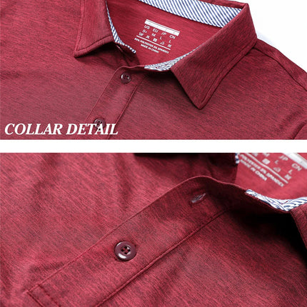 TACVASEN Summer Polo T-shirts Mens Casual Short Sleeve Shirts 3 Buttons Down Quick Dry Breathable Golf Fishing Pullover Workwear