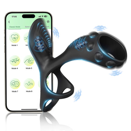 Vibrating Cock Ring 360° Swing Delay Ejaculation Penis Ring Powerful Vibrator Men Male Sex Toys for Couples Clitoral Stimulator