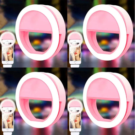 1/2/3/4Pcs LED Selfie Ring Fill Light Cell Phone Third Gear Fill Light USB Charge Portable Beauty Flash Photo Beauty Light Live