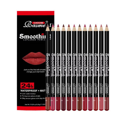 12pcs Lip Liner Pen 12 Colors Professional Lip Liner Pencil and Matte Lip Non-stick Cup Nude Lipstick Pencil SET lip liner set