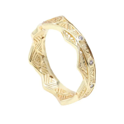 18K Gold Plated 925 Sterling Silver Flowers And Leaves Disc-shaped Ring 6 7 8 9 Rings Wedding Fashion Fine Luxury Jewelry Women