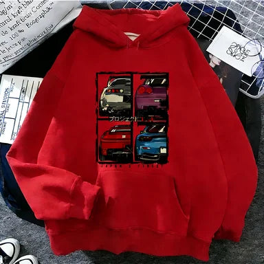 2025 Jdm Style Printed Hoodie Unisex Men Women Casual Fashion Hooded Pullover Sweatshirts Long Sleeves Y2k Streetwear Clothing