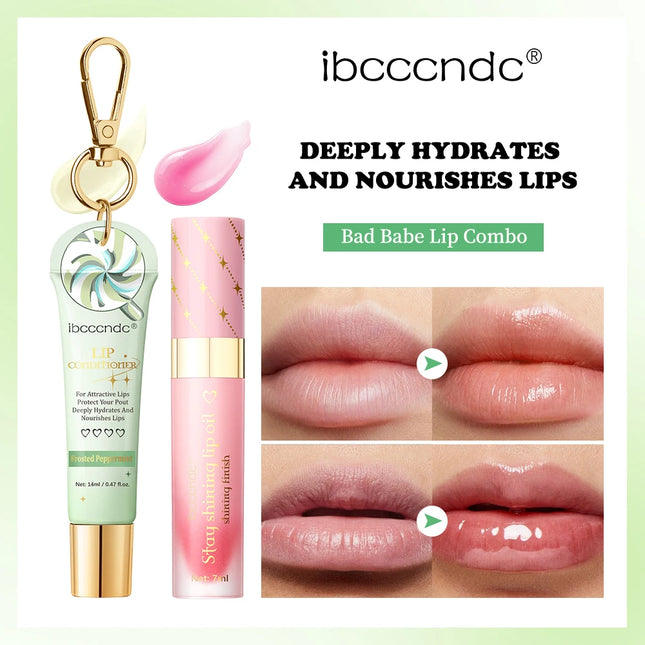 Lip Oil Lipstick Set Long Lasting Hydration Lightweight Texture Natural Lipgloss Lip Deeply Moisturizing Lip Makeup Cosmetics