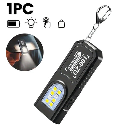 LED Keychain Flashlight Rechargeable 550LM Portable Mini Torch Pocket Lantern Flood Work Light With Magnet For Emergency