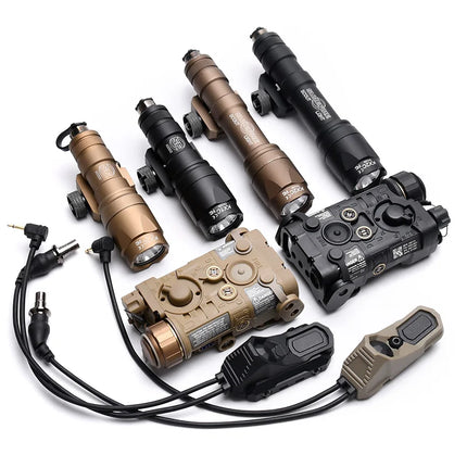 Tactical LED Flashlight Combo L3 NGAL M600 M300 PEQ15 Light with Pressure AXON Switch Fit 20mm Rail for Outdoor Use