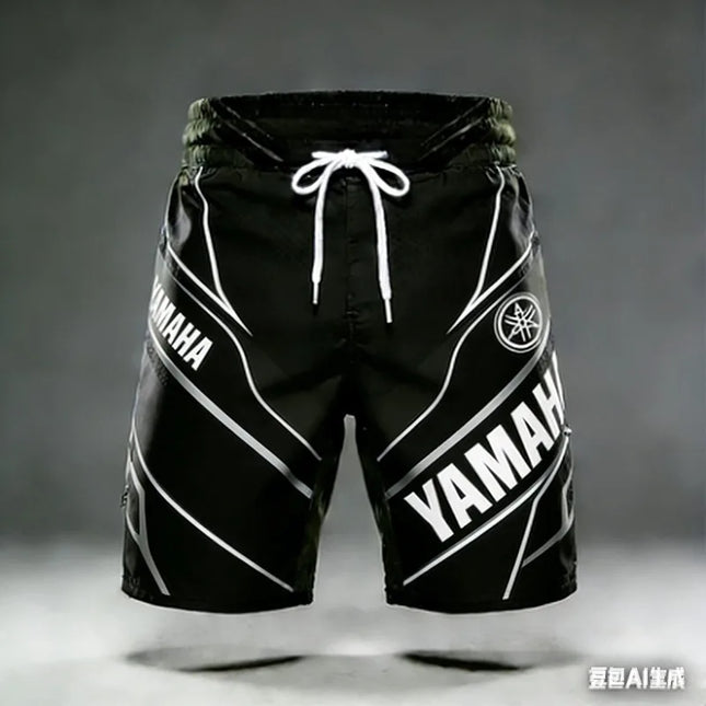 2026 Summer Trendy Yamaha Black and White Pocket Shorts for Men and Women Fashionable Casual Motorcycle Cycling Sports Shorts