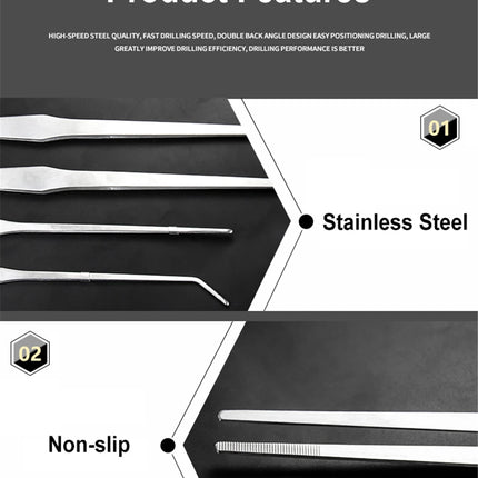 Stainless steel thick curved straight tweezers 48cm long teeth anti slip pet feeding tool, aquarium plant tweezers