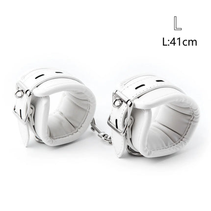 Bdsm Bondage Sex Toys of Leather Adjustable Handcuffs Ankle Cuffs with Metal Link for Men Women Restraints Exotic Accessories