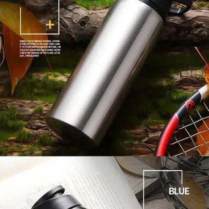 15PCS Portable Stainless Steel Bicycle Water Bottle Straight Drinking Outdoors Sports Travel Kettle Metal Water Bottle