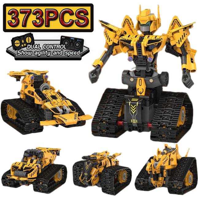 5-in-1 technical Electric Remote Control Transforming Robot Building Blocks DIY Racing Car Toy Creative Birthday Gift for Boys