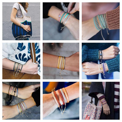 KKBEAD Colombia Bracelet Cloth Fabric Bracelets for Women Men Handwoven Braided Wristband Gift Wholesale Boho Friendship Jewelry