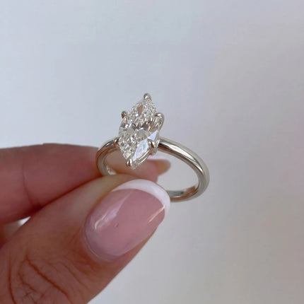925 Sterling Silver Classic Simple 1-3 Carats Marquise Zircon Ring For Women Engagement Wedding Luxury High Quality Fine Jewelry