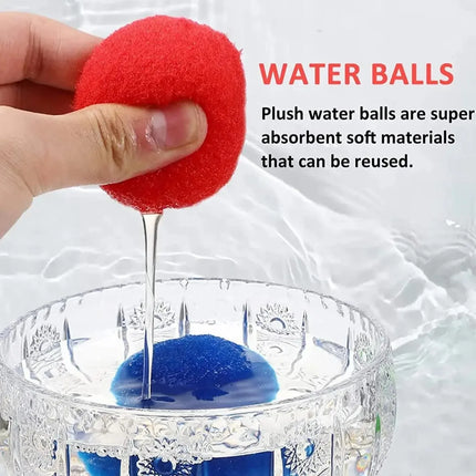 12/30/60Pcs Water Soaker Balls Reusable Sponge Water Balloons Cotton Splash Toys for Pool Beach Summer Swimming Games Toy