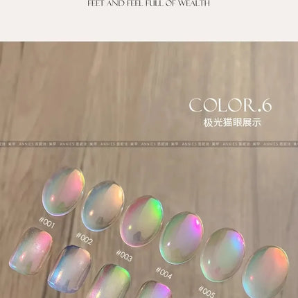 Ice Transparent Crystal Cat Eye Nail Polish Gel Mint Green Glass Bead Cat Eye Nail Magnetic UV Soak Off Gel Varnish Supplies