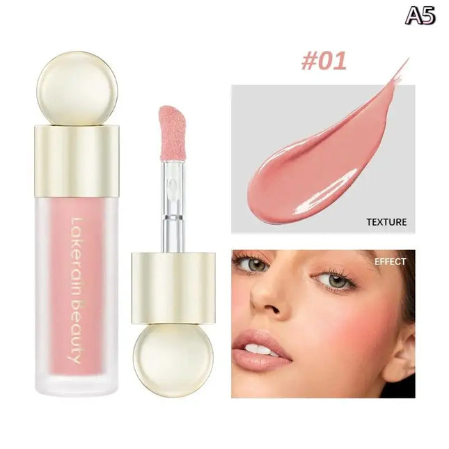 1Pc Lakerain Velvet Liquid Blush - Highly Pigmented Long-Lasting Hydrating Gloss Lip Cheek Makeup in 9 Colors