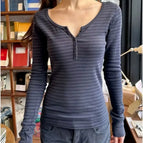Deep blue striped / One Size