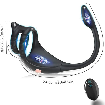 Remote Control Vibrating Butt Plug Cock Ring for Men Prostate Massager for Gay Anal Vibrator Penis Ring Adult Sex Toy for Men