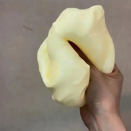 @-@ Jumbo Cheese Cube Stress Ball Big Cheese Shapeable Squeeze Ball Non-Bounce Fidget Toy ASMR Sensory Anti-Stress Festival Gift