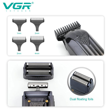 VGR 644 gradient hair cutting combination electric shaver rechargeable professional men's hair clipper carving electric pusher