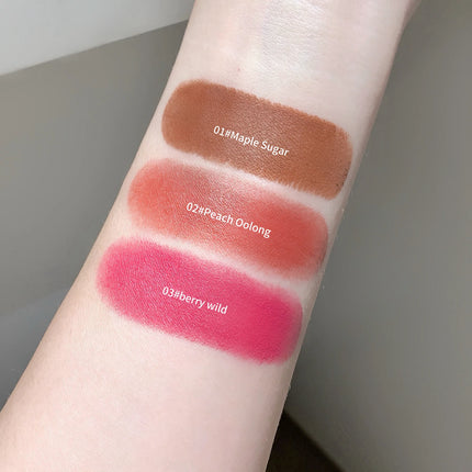 SHAQINUO Velvet Matte Smooth Blush Stick Long-lasting Brown Tone for Autumn & Winter Natural Makeup Effect And Easy To Apply