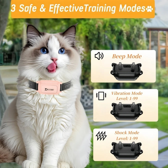 YHLC 800m Cat Anti-Meowing Collar, Automatic No-Shock Vibration Collar for Cats, Cat Trainer Designed Collar to Stop Meowing