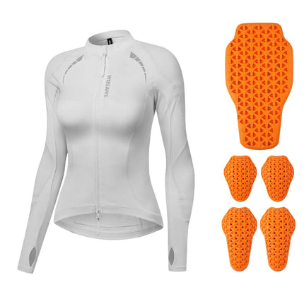 WOSAWE Women Motorcycle Riding Shirt Protective Jacket Breathable Slim Fit Armor Padded Motorbike Clothing