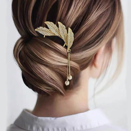 New Pearl U-shaped Tassel Hair Sticks Women's Fashion Ponytail Metal Hairpin for Girls Styling Tools Delicate Hair Accessories