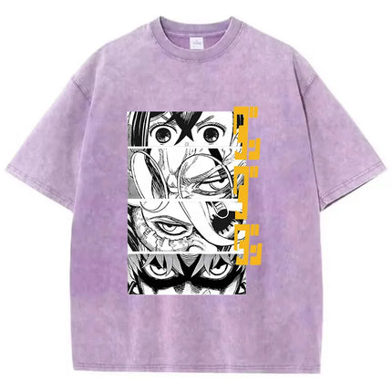 Cotton Washed Dandadan Okarun T-shirt Men Japanese Anime T Shirt Cartoon High Quality Tshirt Aesthetic Fashion Tee Male