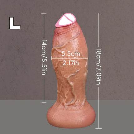 Huge Realistic Thick Dildo Double Silicone Skin Soft Glans Penis Woman Man Anal Sex Toy Suction Cup Big Dick Masturbators Dildos