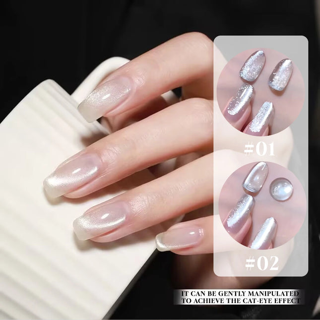 12ML Universal Cat Eye Gel Polish Translucent Color-Free Ultra-Transparent Sparkling Smooth Non-Grayish Versatile for Nail Art