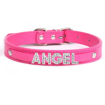 Punk Leather Collar DIY Custom Name Necklace Personalized Letter Angel Queen Choker for Women Men Sexy Cosplay Jewelry Gifts