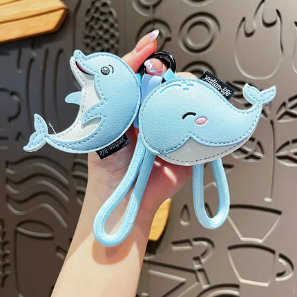 Original Marine Animal Leather Dolphin Keychain, Cute Cartoon, High-end Whale Girl Bag Pendant