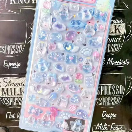Cartoon ￥3D Relief Drop Stickers Cute Animals Candy Ghost Scrapbooking Diy Journal Stationery Sticker Deco School Office Supplie