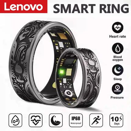 Lenovo Smart Ring Men Women Multi-sport Mode Tracker Heart Rate Blood Pressure Blood Oxygen Sleep Monitoring for Android IOS