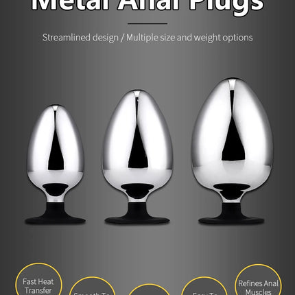 Runyu Metal Anal Plug Sexy Adult Butt Plug Penetration Anal Toy Plug Anul Huge Dildo Fetish But Pluk Erotic Products SM Sex Toys