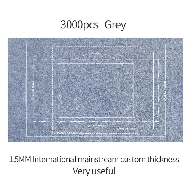 1500-3000pcs Felt Puzzle Mat Set, 10 Colors Available, Puzzle Playing Blanket with Portable Travel Storage Bag, Puzzle Accessories