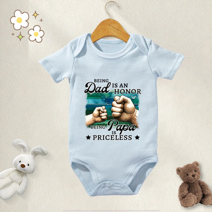 100% Cotton Baby Clothes Bodysuit Daddy I Love You Happy Fathers Day for 0 To 12 Months Newborn Short Sleeves Romper
