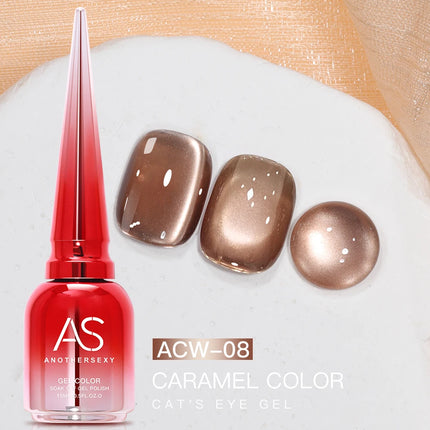 AS 15ml Luxury Coffee Cat Nail Gel Polish Tpo Free Soak Off UV LED Dark Brown Cat Eye Manicure Gel Polish Nail Art Varnish Gel