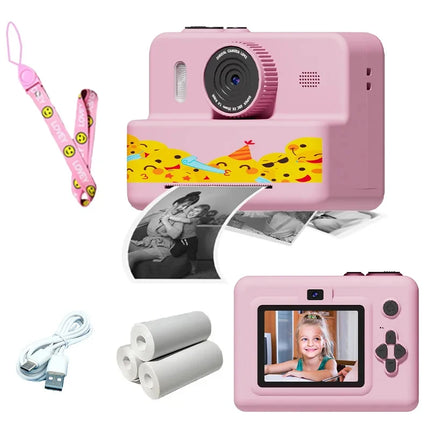 Kids Camera Digital Children Camera Instant 1080P HD Digital Camera Video Recorder Toddler Mini Thermal Printer Birthday Gifts