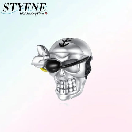 925 Sterling Silver Gold Red Apple Bone Halloween Series Beaded Charm for Women Diy Original Brand Bracelet Jewelry Making Gift