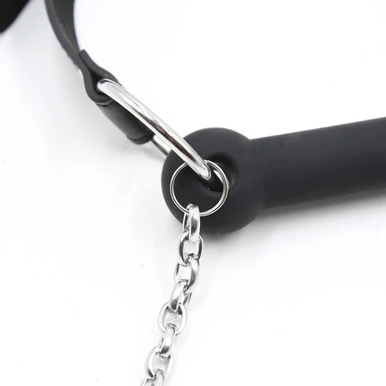 Thierry Silicone Bone Gag with Leash, Fetish SM Toys Bondage Open Mouth Gags,Adult Sex Toys For Couple Adult Games