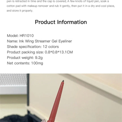 Matte Brighten Lying silkworm Eyeliner Gel Pen Waterproof Quick Drying Pink Brown Ultra fine Eye Shadow Pen Not-Smudge Makeup
