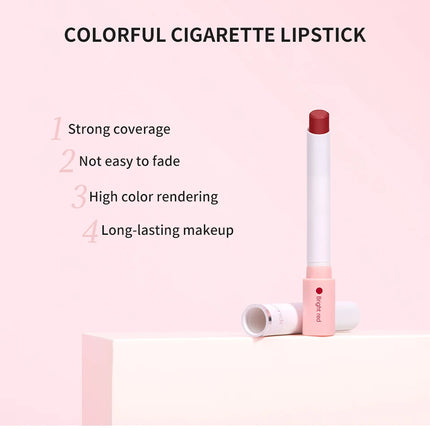 4 pcs/set Cigarette Lipstick Set Long Lasting Lip Glaze Matte Lip Gloss Waterproof Lip Stick Tube Nude Lip Tint Makeup Cosmetics
